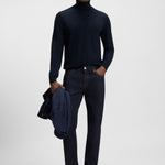 Maglia collo alto in lana merinos 50468262 10241489 01 404 BOSS Dark blue 