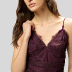 Top in pizzo floreale con spalline 106726A378 R57 PINKO Bordeaux-degustaz. vino 