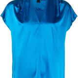 Blusa in seta 100376ZR64 F71 PINKO Light blue 