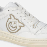 Sneaker in pelle con dettagli metallizzati SS0077P014 ZIA PINKO White/platinum 