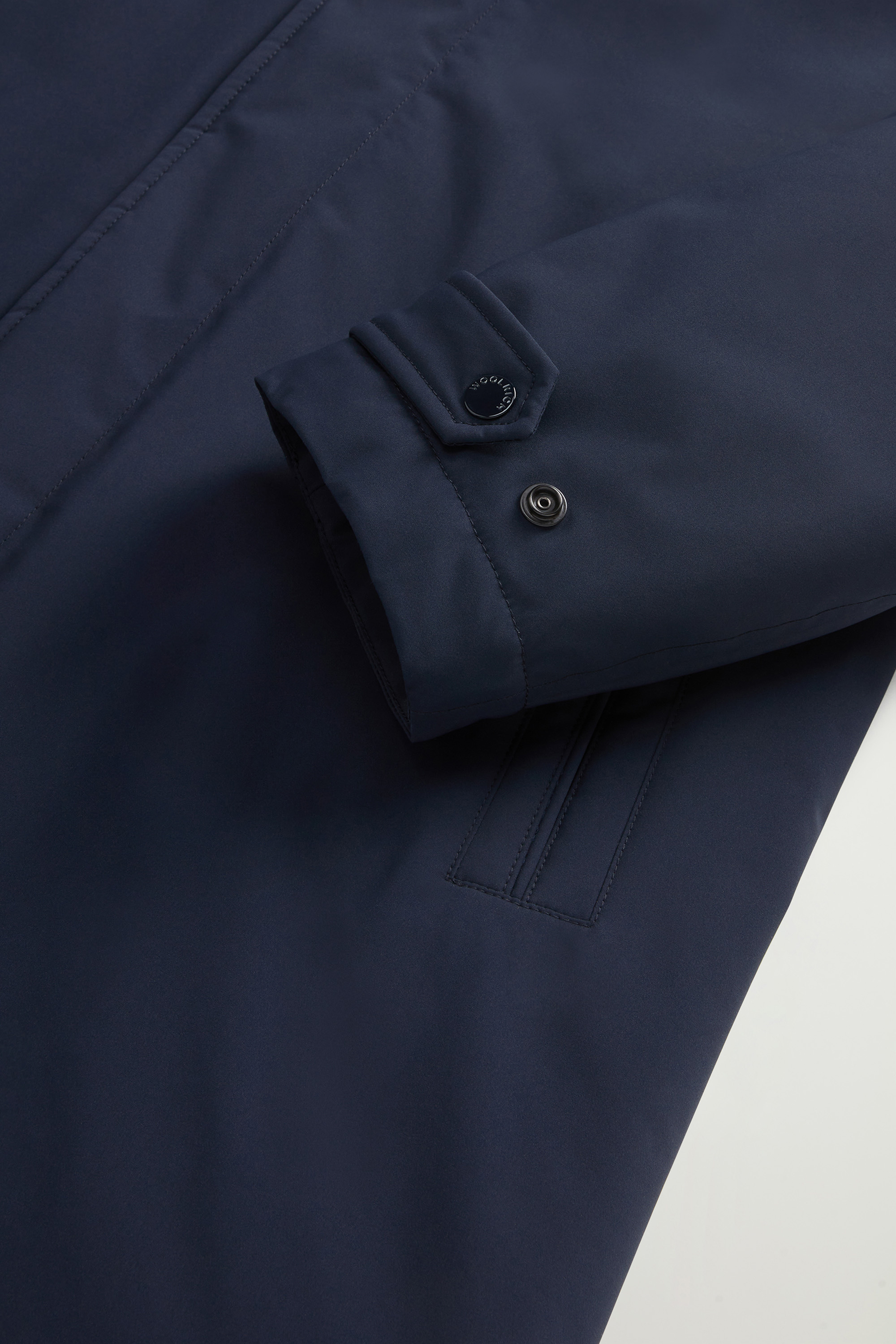 Giaccone con cappuccio CFWOOU0928MRUT3339 3989 WOOLRICH Melton blue 