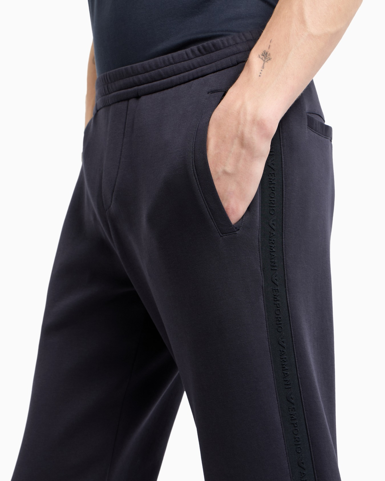 Jogger in jersey con banda laterale logata 6D1PK3 1JHSZ 0920 EMPORIO ARMANI Blu navy 