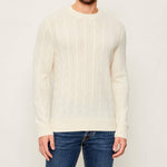 Maglia a treccia in lana e cachemire 50549975 10274959 01 131 BOSS Open white 