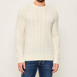 Maglia a treccia in lana e cachemire 50549975 10274959 01 131 BOSS Open white 