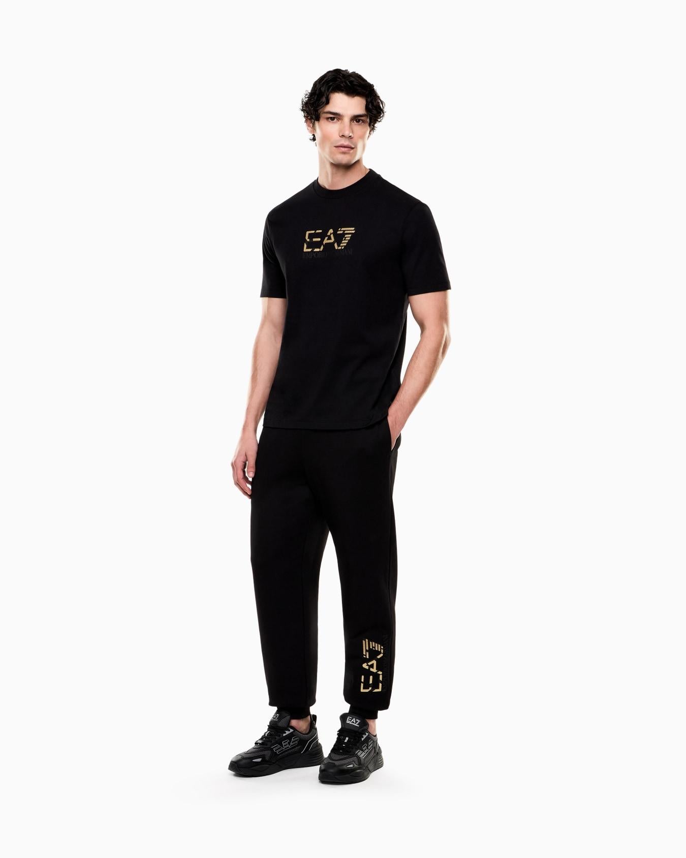T-shirt girocollo Premium Label in jersey di cotone 7M001562 AF17789 UC001 EA7 Black 