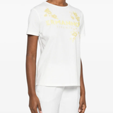 T-Shirt manica corta con applicazioni D46EL050REE8 MFA42 ERMANNO FIRENZE White 