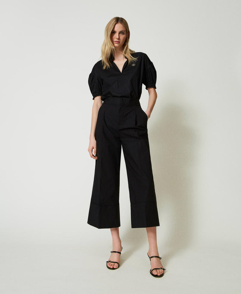 Pantaloni cropped 241TT2073 00006 TWIN SET Nero 