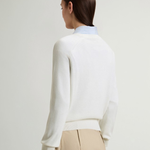 Maglia girocollo in misto cotone CFWWKN2037FRUF5037 8743 WOOLRICH Milky cream 