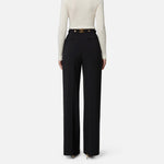 Pantaloni in crêpe con accessorio gioiello PA09956E2 110 ELISABETTA FRANCHI Nero 