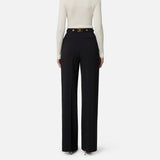 Pantaloni in crêpe con accessorio gioiello PA09956E2 110 ELISABETTA FRANCHI Nero 