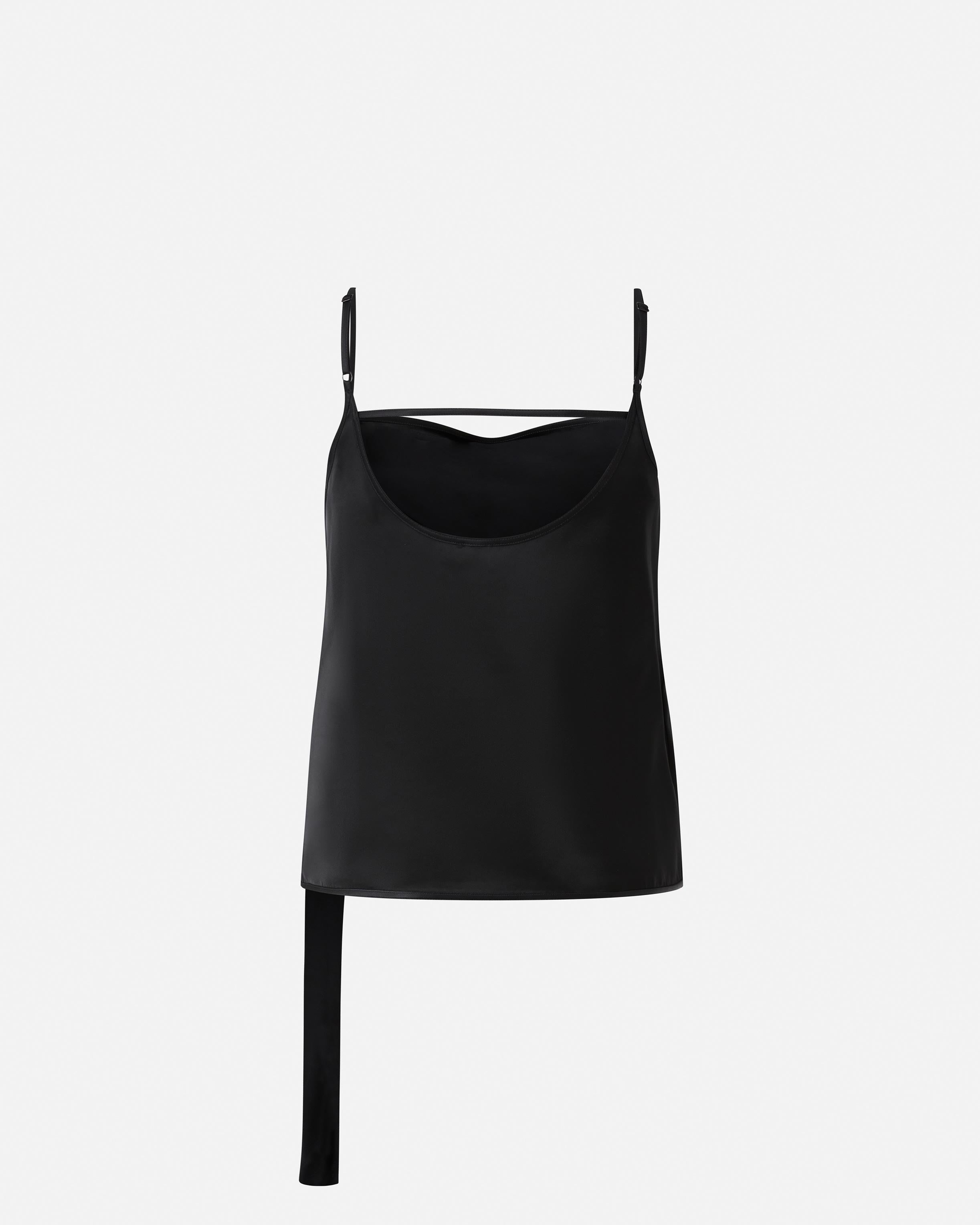 Top canottierina in satin con drappo leggero<BR/> 104684A2CO Z99 PINKO Nero limousine 