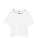 T-Shirt manica corta con applicazione D48EL027EE5 MF010 ERMANNO FIRENZE White 