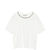 T-Shirt manica corta con applicazione D48EL027EE5 MF010 ERMANNO FIRENZE White 