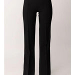 Pantaloni in crêpe leggero e raso PA18362E2 110 ELISABETTA FRANCHI Nero 