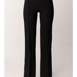 Pantaloni in crêpe leggero e raso PA18362E2 110 ELISABETTA FRANCHI Nero 