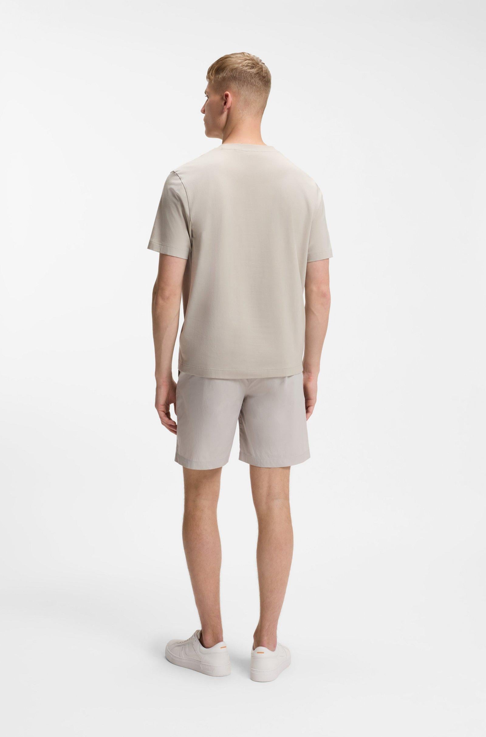 T-shirt in cotone elasticizzato con logo a contrasto 50473278 10242929 01 070 BOSS Open beige 