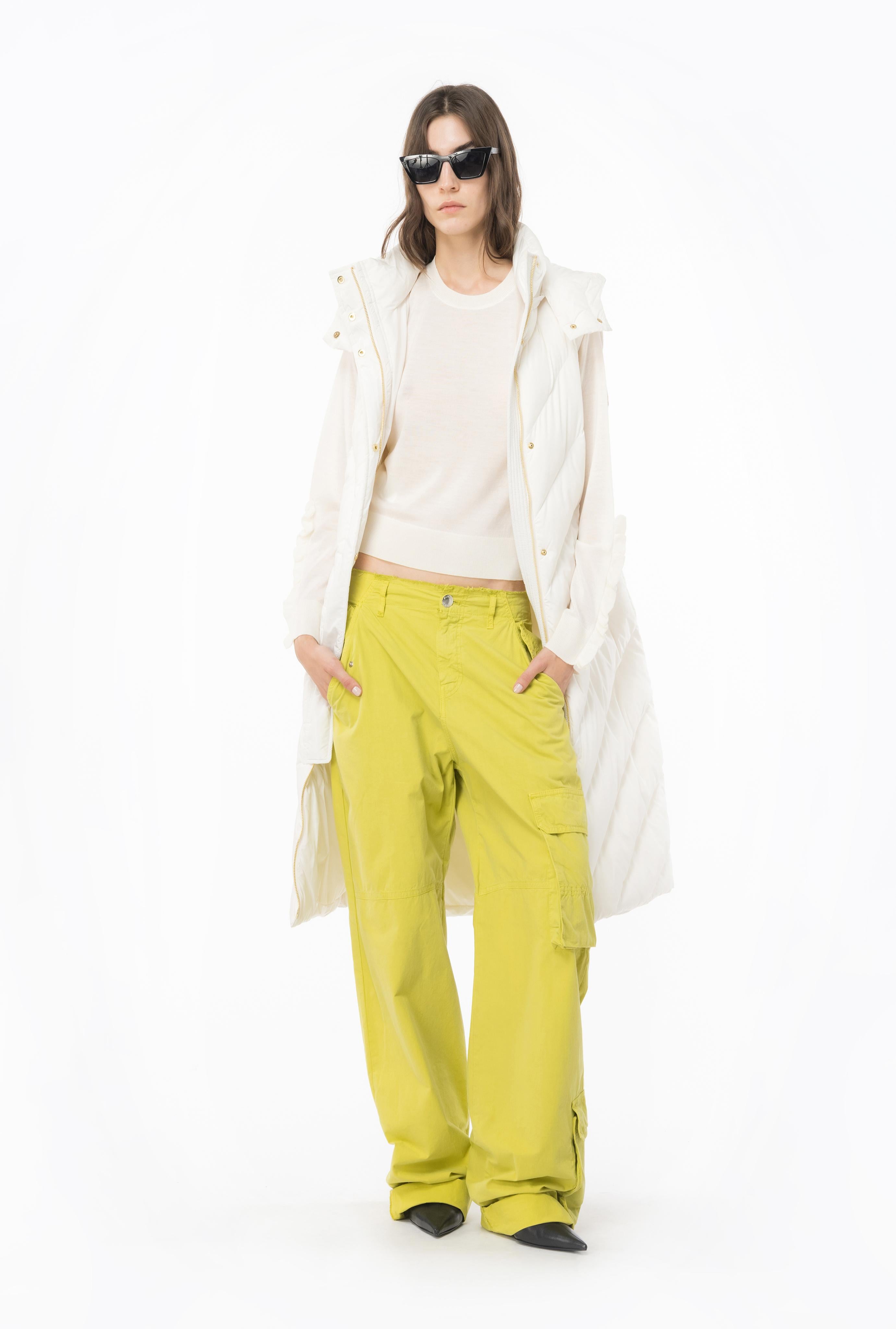 Pullover in lana con rouches 101991A189 Z12 PINKO Latte 