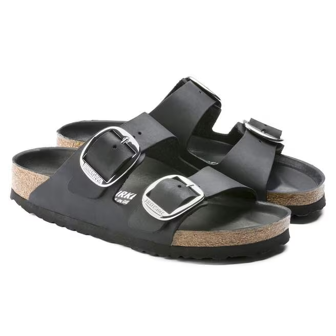 Ciabatta in pelle oliata ARIZONA BIG BUCKLE 1011075 BLACK BIRKENSTOCK Black 