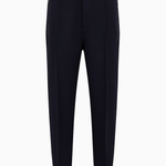 Pantaloni con nervature centrali e fondo elastico in misto viscosa soft 6R1P74 1NFTZ 0920 EMPORIO ARMANI Blu navy 
