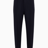 Pantaloni con nervature centrali e fondo elastico in misto viscosa soft 6R1P74 1NFTZ 0920 EMPORIO ARMANI Blu navy 