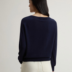 Maglia girocollo in misto cotone CFWWKN2037FRUF5037 3989 WOOLRICH Blue 