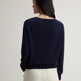 Maglia girocollo in misto cotone CFWWKN2037FRUF5037 3989 WOOLRICH Blue 
