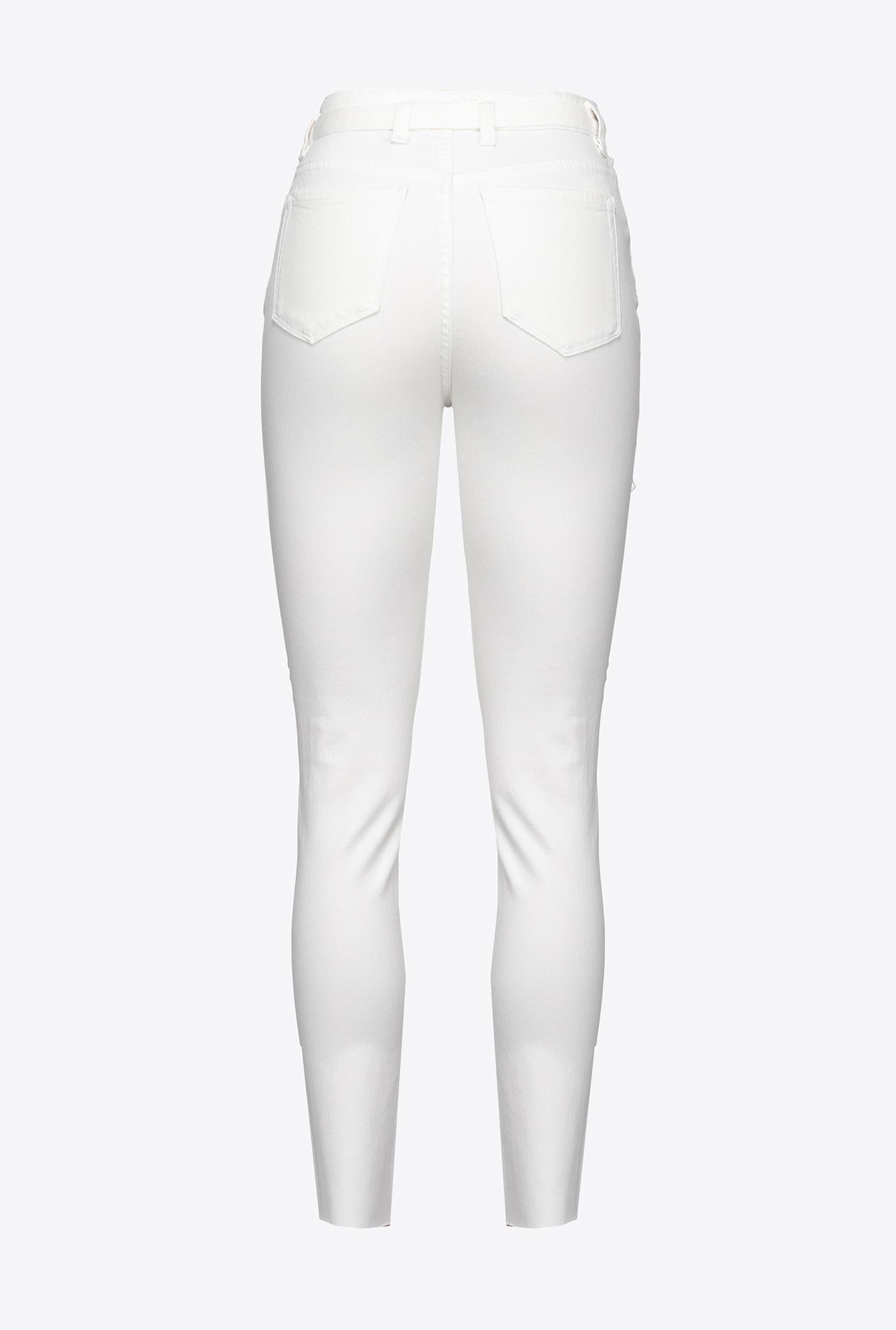 Pantalone skinny con cintura Birds SUSAN 24 PJ666 1J10V0Y78S Z14 PINKO White 