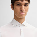 Camicia slim fit in cotone elasticizzato 50479915 10151300 03 100 BOSS White 