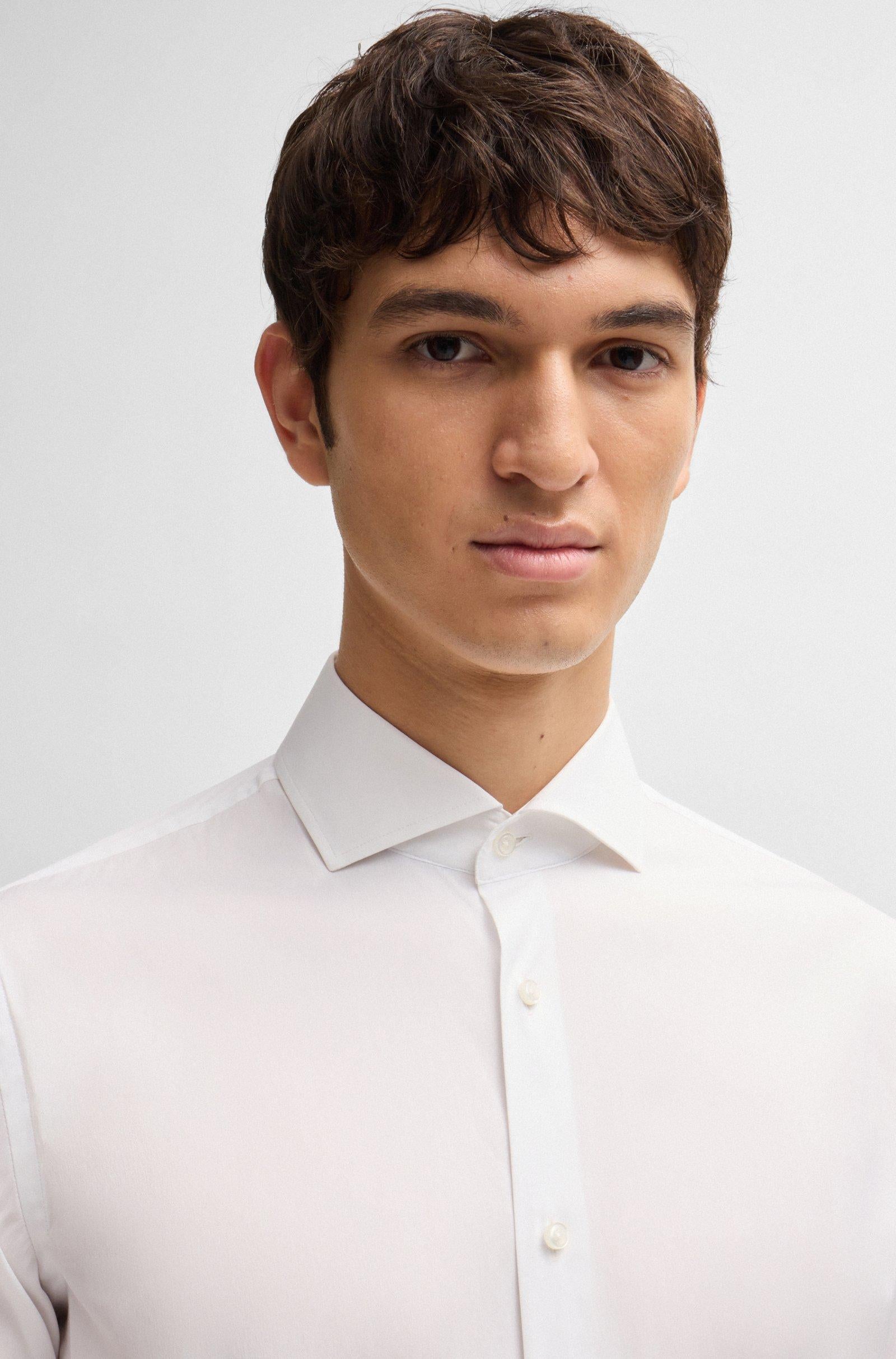 Camicia slim fit in cotone elasticizzato 50479915 10151300 03 100 BOSS White 