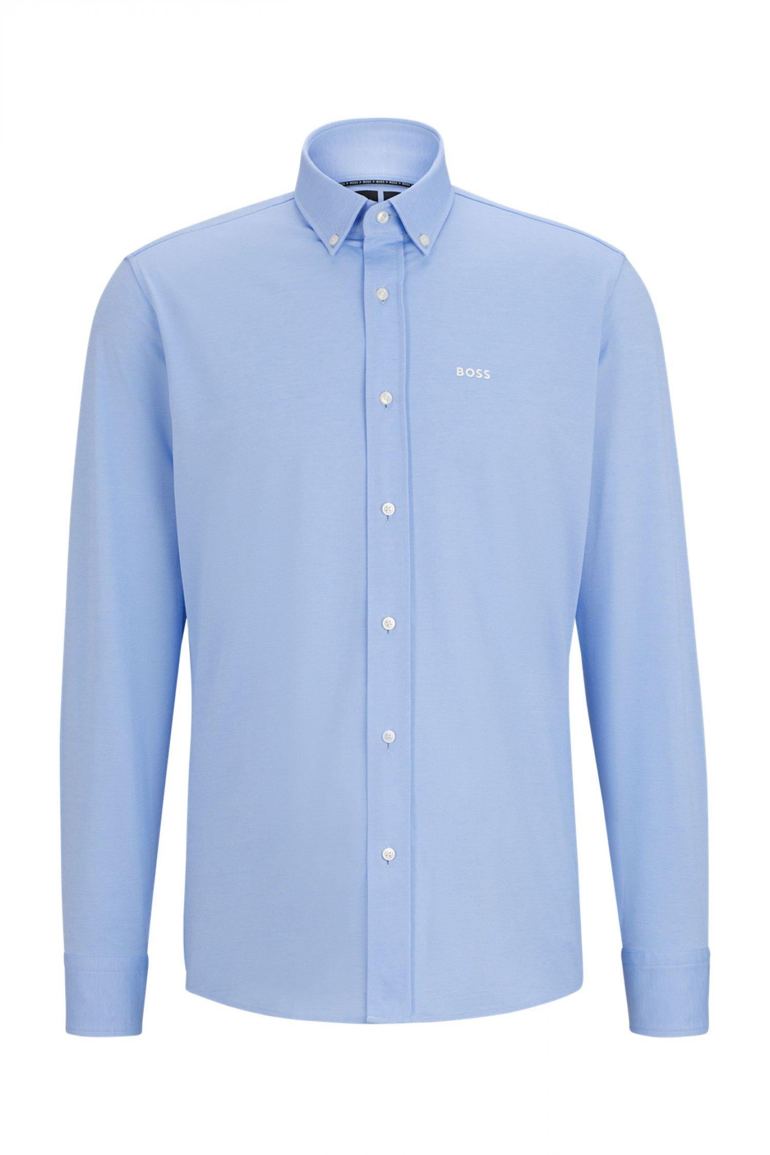 Camicia regular fit con botton down al collo 50469378 10239284 01 450 BOSS Light pastel blue 