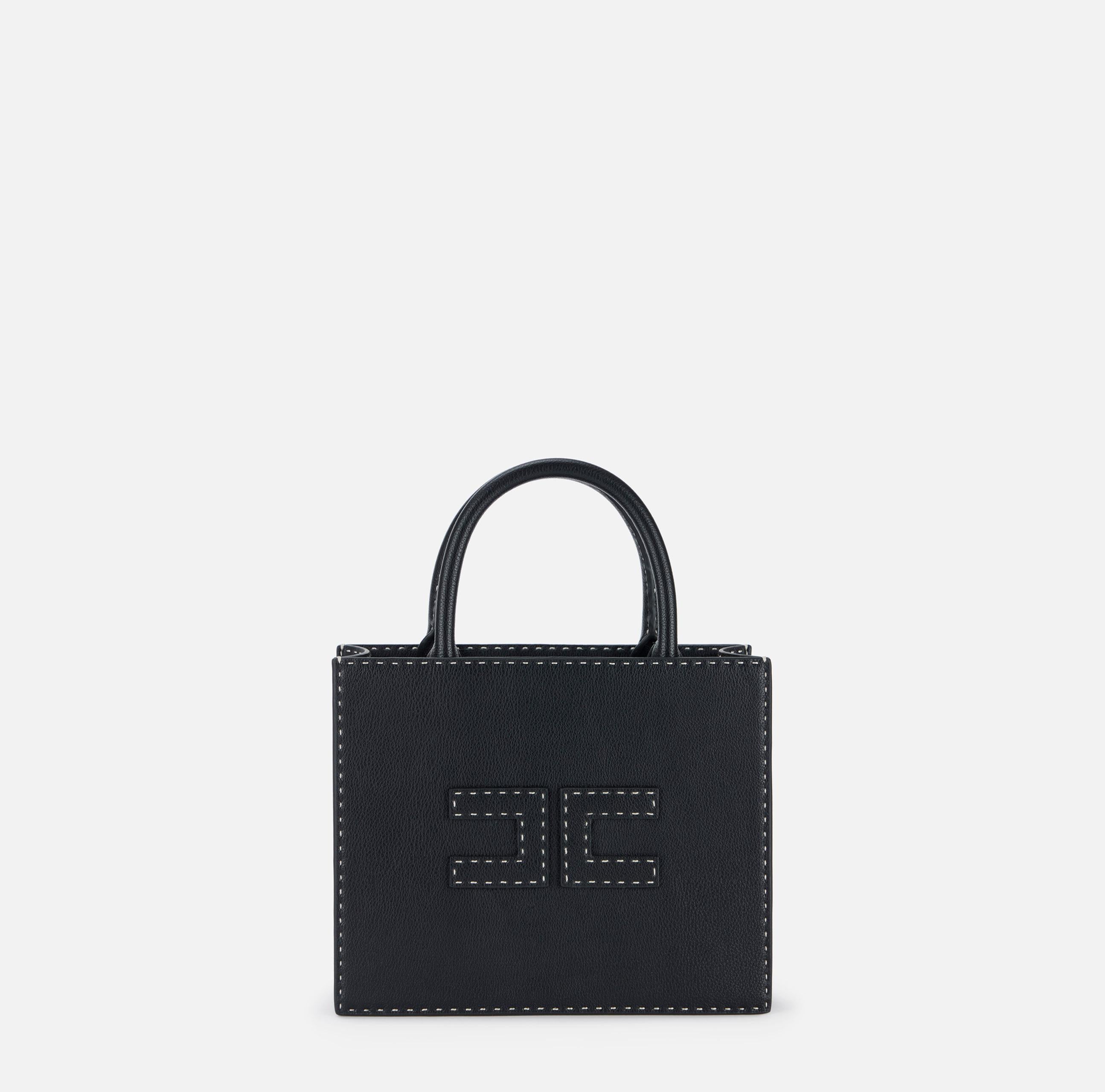 Tote piccola con impunture a contrasto BS08A51E2 110 ELISABETTA FRANCHI Nero 