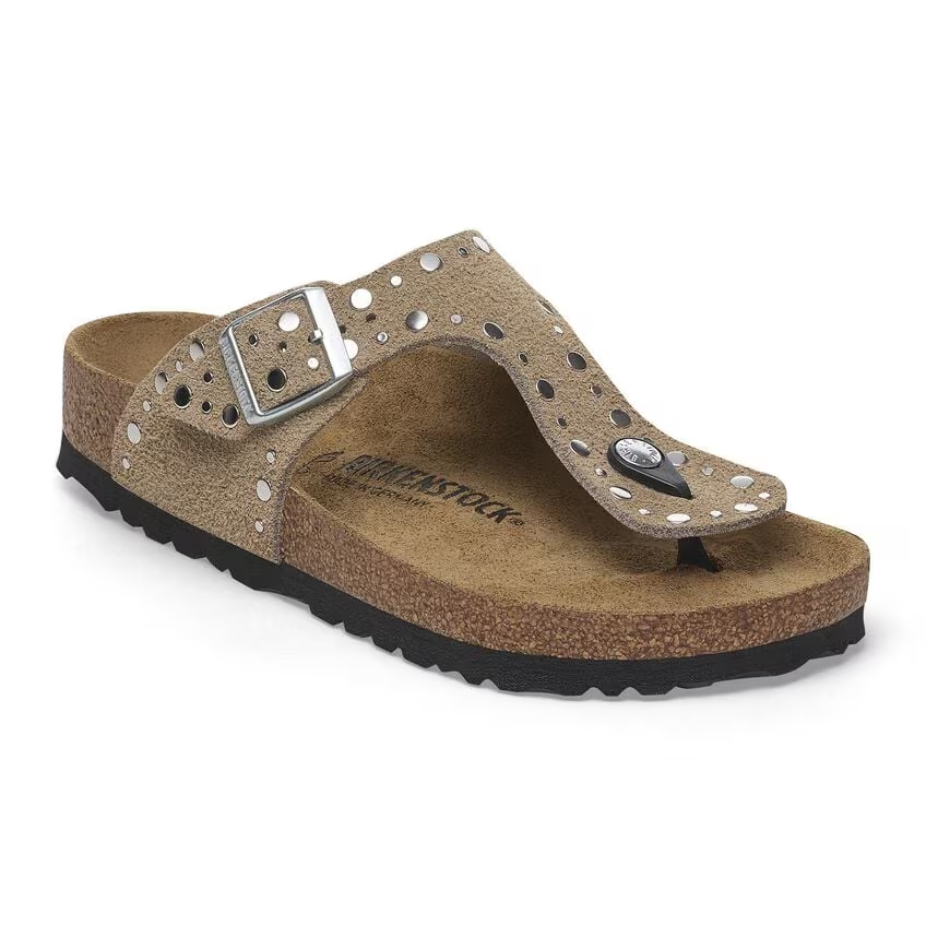Infradito in pelle scamosciata GIZEH RIVET 1029388 TAUPE BIRKENSTOCK Taupe 