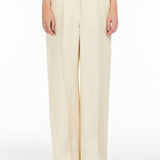 Pantalone ampio in lino lavato 2415131022 035 MAX MARA WEEKEND Burro 