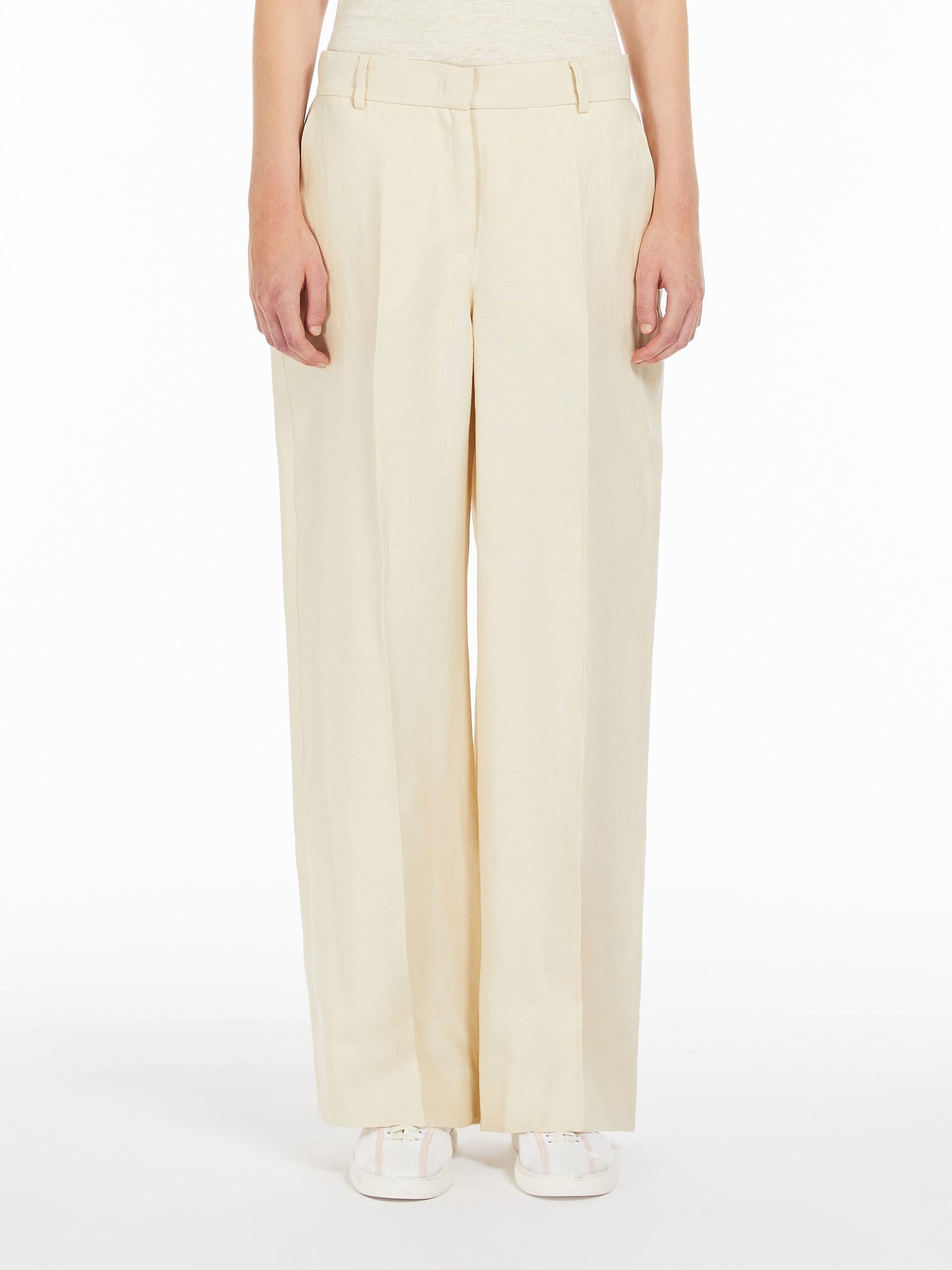 Pantalone ampio in lino lavato 2415131022 035 MAX MARA WEEKEND Burro 