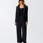 Pantaloni gessati a palloncino in lana 105707A2QY EZ1 PINKO Blu/bianco 