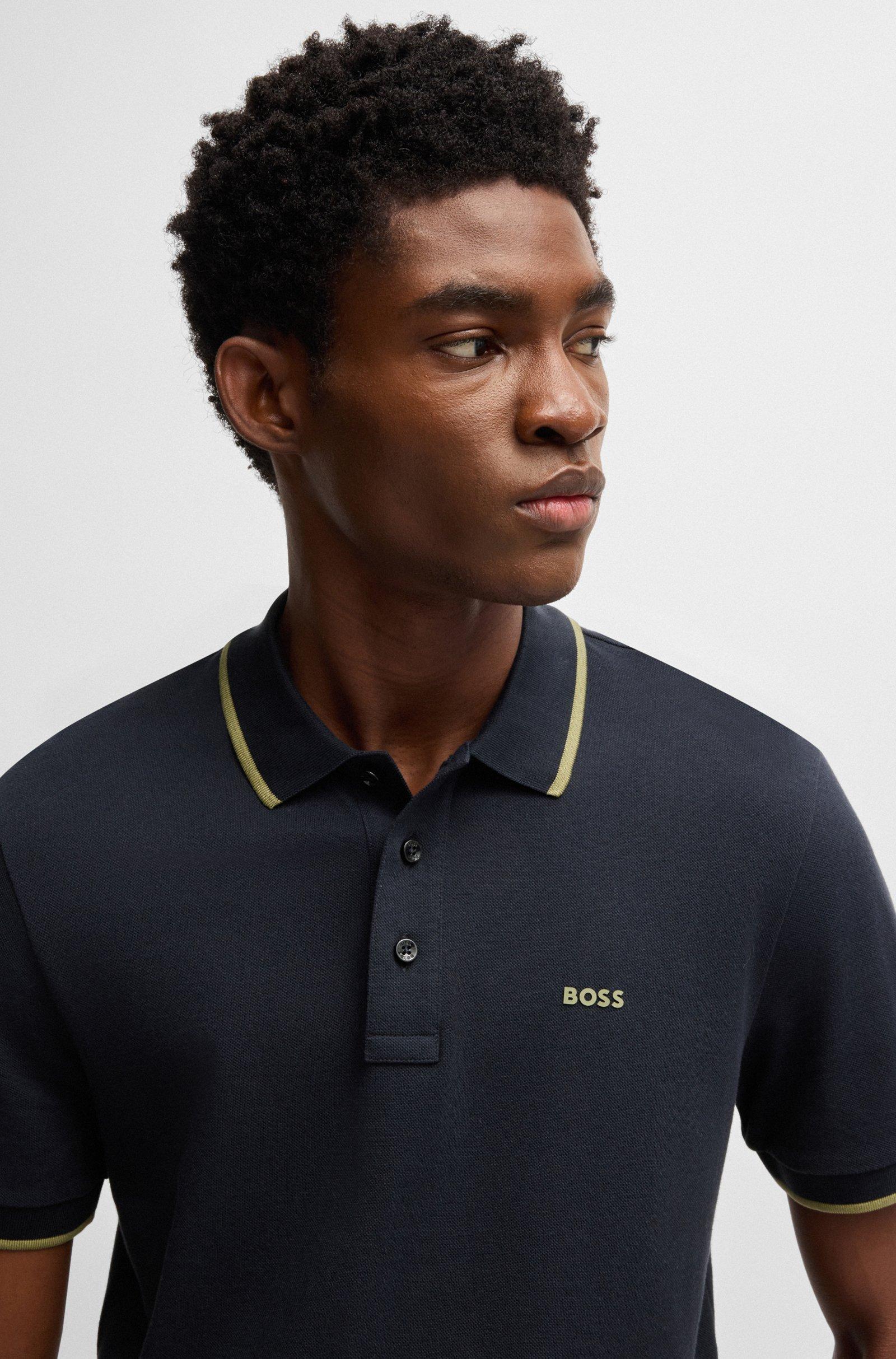 Polo in piquet di cotone 50494697 10241531 01 410 BOSS Navy 