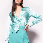 Blusa Loose Fit 100108ZR64 E77 PINKO Green 