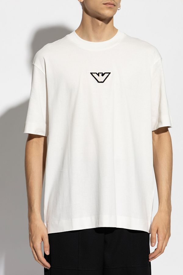 T-Shirt manica corta 6D1TD7 1JOCZ 01C2 EMPORIO ARMANI Offwhite eagle 