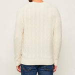 Maglia a treccia in lana e cachemire 50549975 10274959 01 131 BOSS Open white 