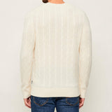 Maglia a treccia in lana e cachemire 50549975 10274959 01 131 BOSS Open white 