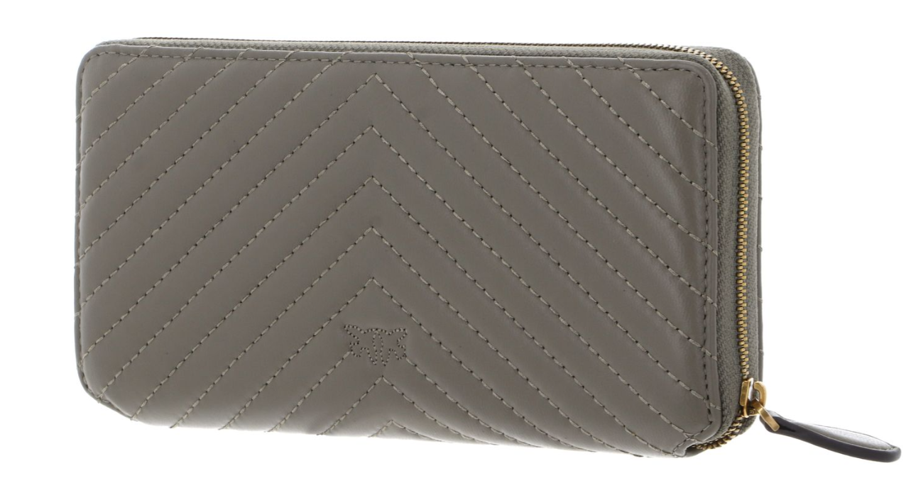 Portafoglio in nappa chevron 100250A0GK I68Q PINKO Noce-antique gold 