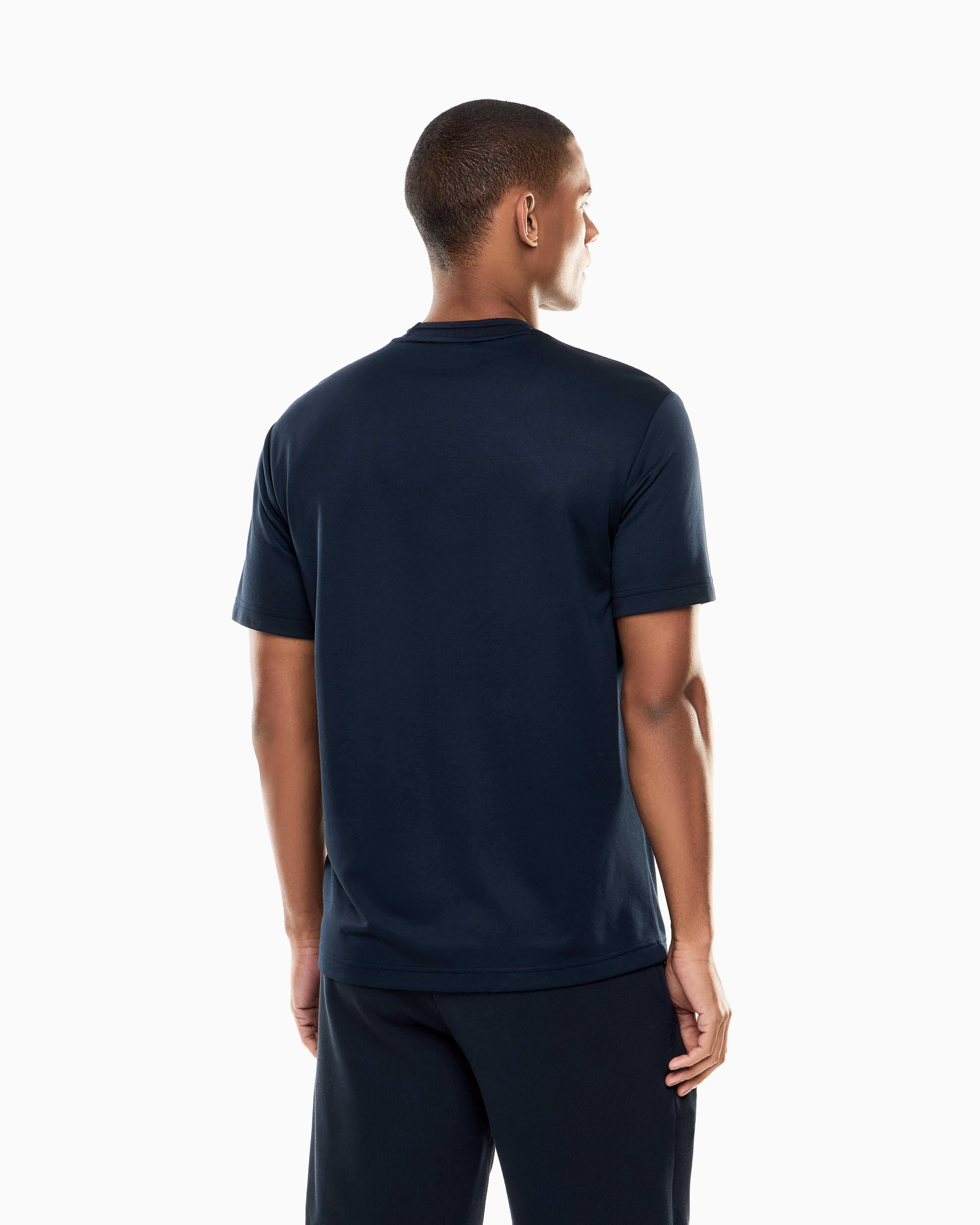 T-shirt Lux Identity in jersey di misto modal 7M001357 AF13862 UB102 EA7 Blu 