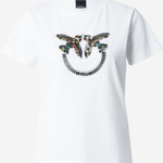 T-Shirt manica corta 100535A33F Z05 PINKO Bianco-biancaneve 