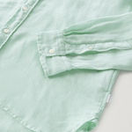 Camicia in puro lino tiinto in capo CFWOSI0113MRUT3372 6585 WOOLRICH Harbor green 