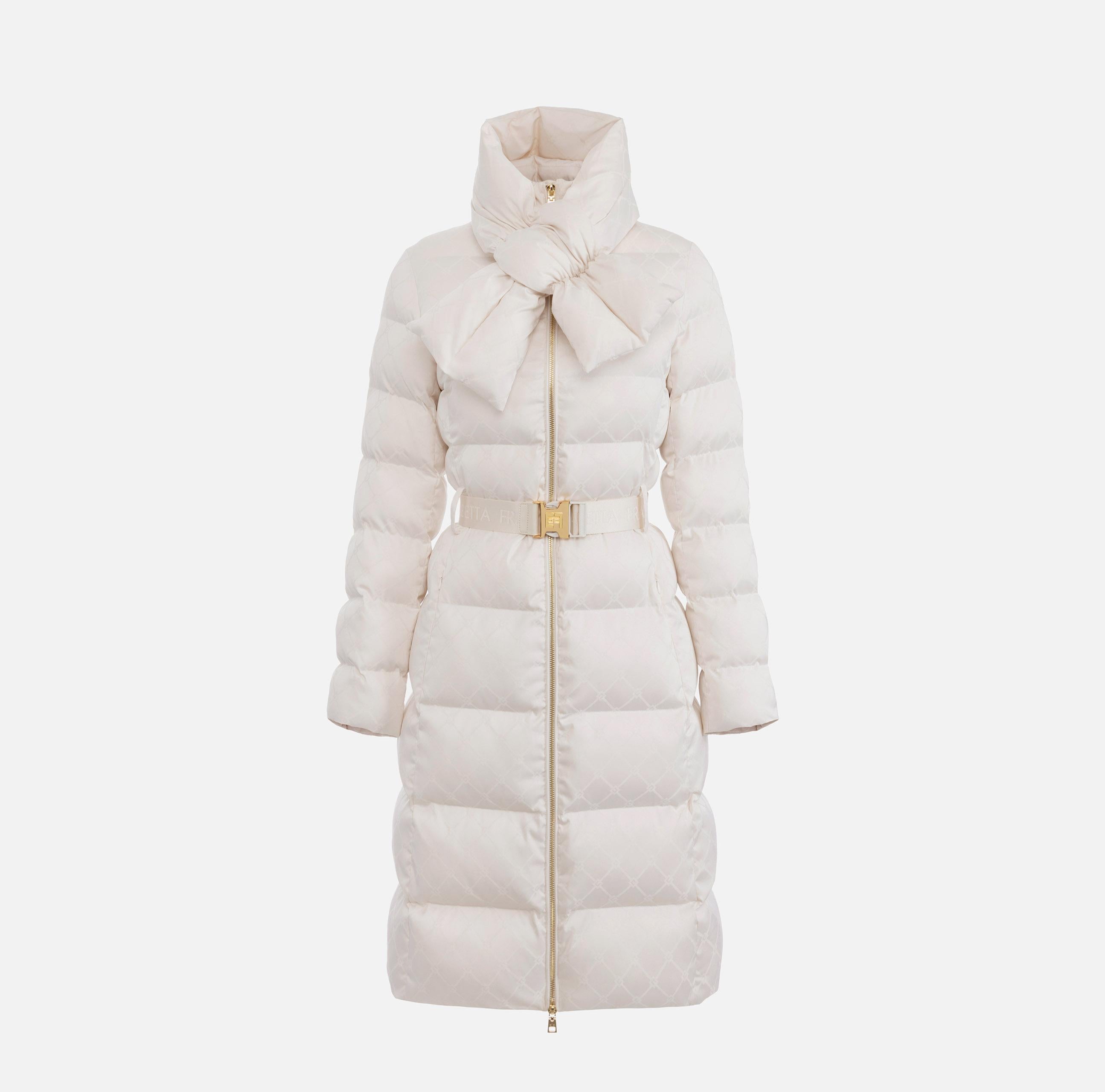 Piumino in tessuto vela jacquard PI84D56E2 DZ9 ELISABETTA FRANCHI Milk 