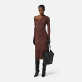 Abito in jersey con bottoni gioiello AB82257E2 EA3 ELISABETTA FRANCHI Coffee 