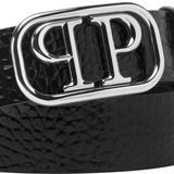 Cintura in pelle stampa cocco MAL0053 PLE010N 0291 PHILIPP PLEIN Black/nickel 