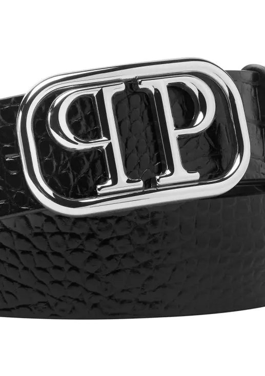 Cintura in pelle stampa cocco MAL0053 PLE010N 0291 PHILIPP PLEIN Black/nickel 