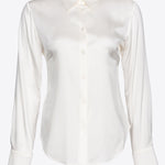 Camicia in satin di seta 100612ZR64 Z05 PINKO Bianco 