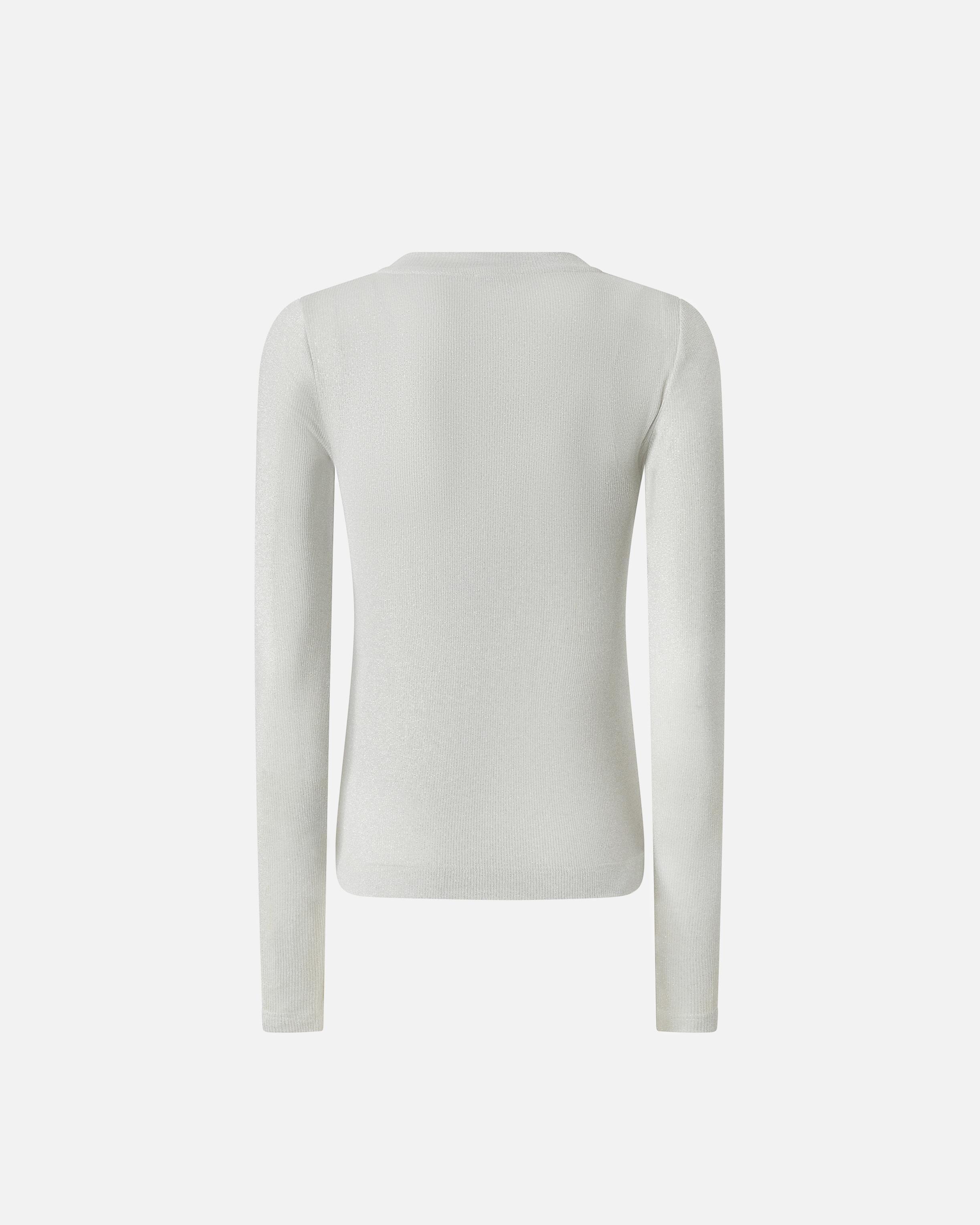 Maglia serafino metallizzata a costine 104651A2CQ I17 PINKO Argento-metallizzato 